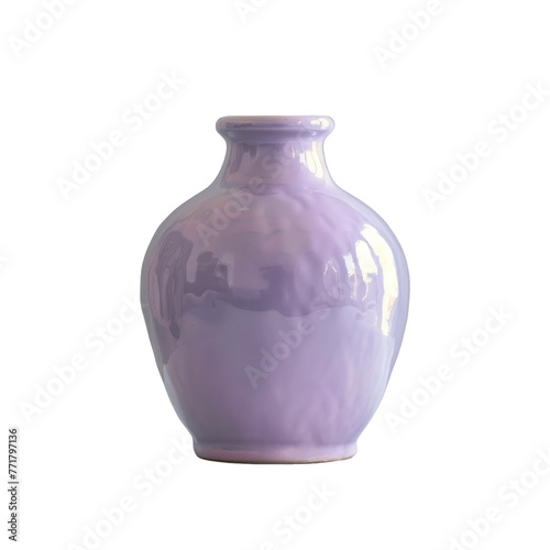 A purple vase, a creative arts artifact, sits on a transparent background