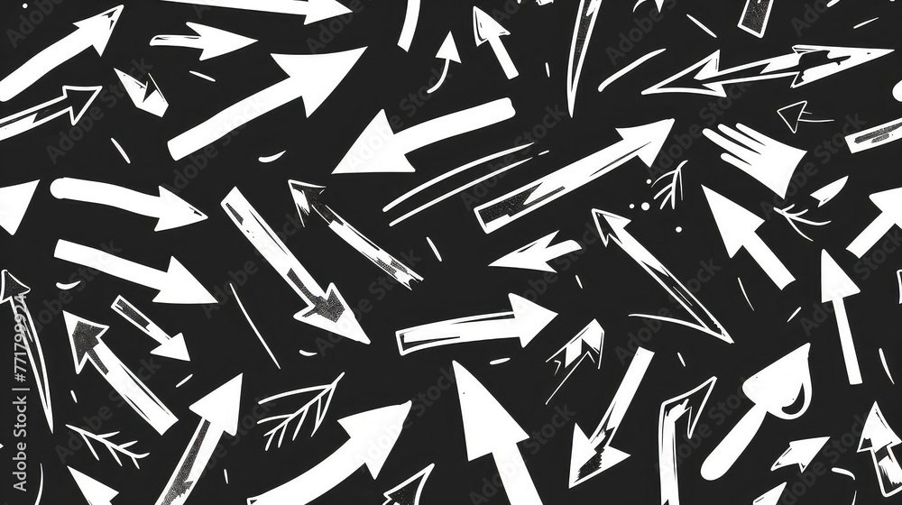 Hand drawn set of different arrows, in various shapes and forms painted with ink brush. illustration Hand drawn set of different arrows, in various shapes and forms painted with ink brush. illustration