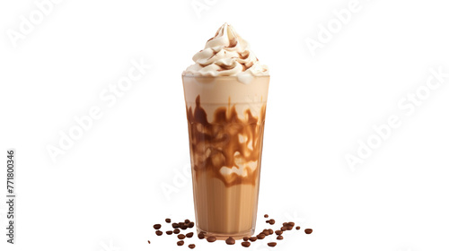 Food Milkshake with whipped cream on transparent background