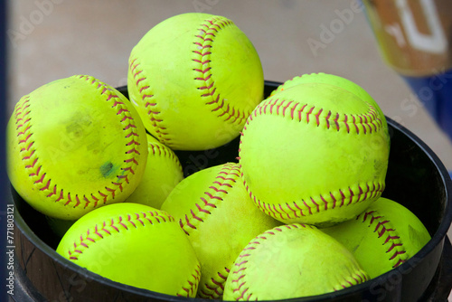 Bucket full of Softballs