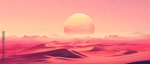Sunset in Desert Landscape background