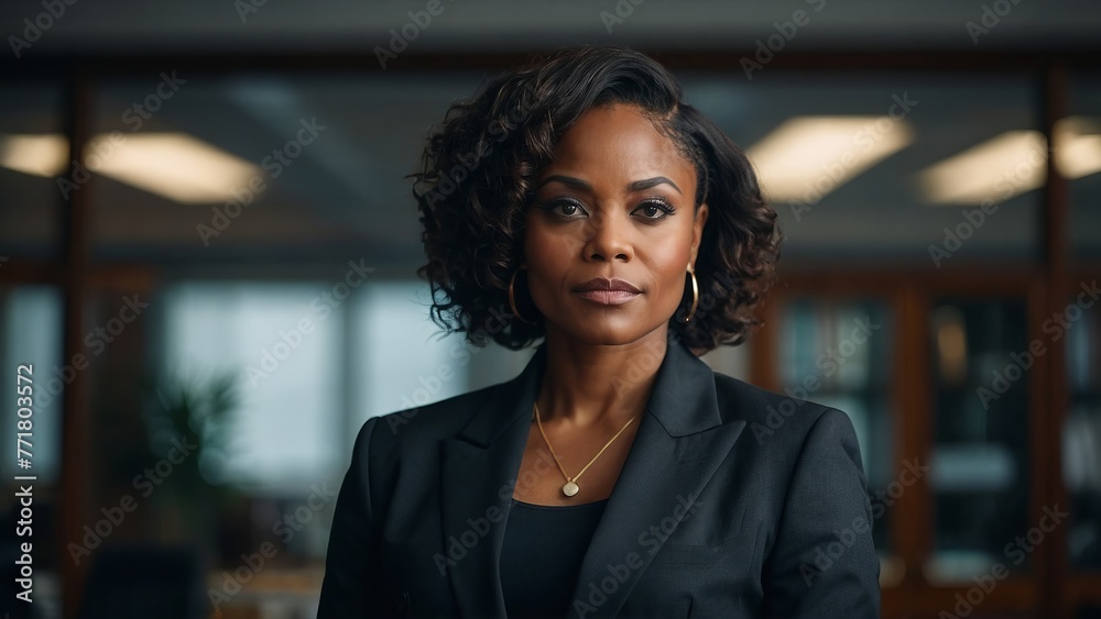 Fototapeta premium Black woman business in an office