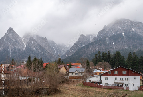 romanian village in the mountains photo