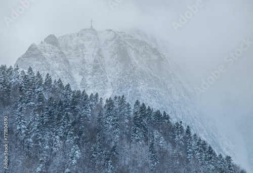 Bucegi Mountains in fog photo