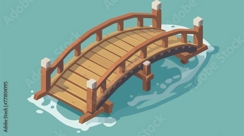 Bridge wood isometric isolated icon design vector i