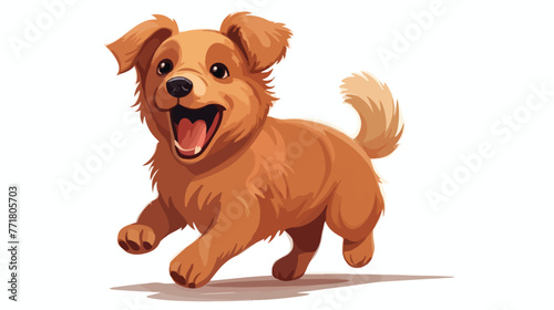 Brown Pet Dog Jumping Licking Face Animal Emotion C