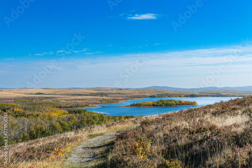 Scenic views of Police Outpost lake provincial Park Alberta Canada 