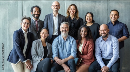 Diverse team of professionals posing with a smile photo