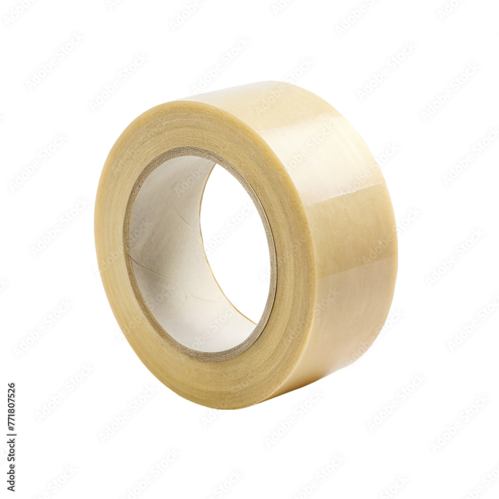 Roll of adhesive tape, isolated on transparent background.