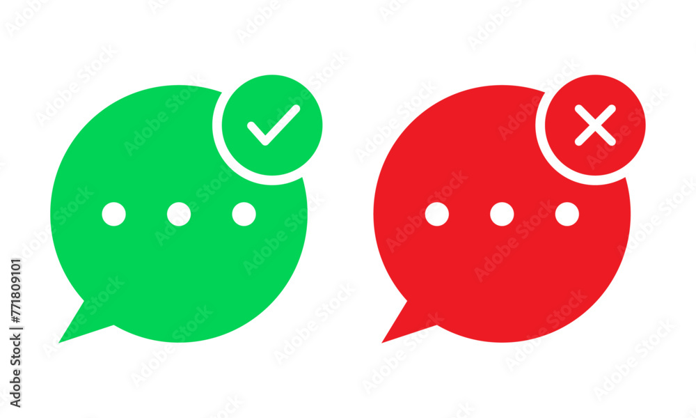 Message With Check Marks And Crosses Message With Check Marks And Crosses