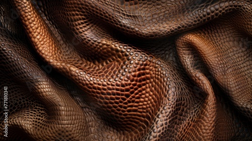 A close up of a brown leather material with a pattern of dots