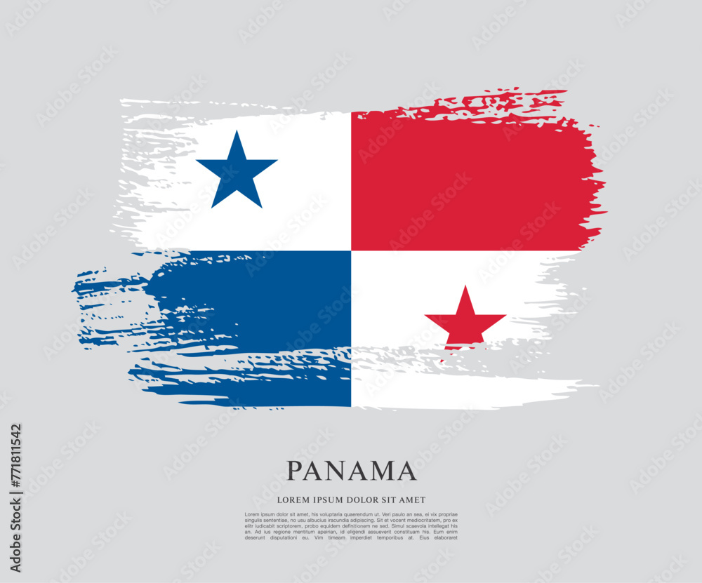 Obraz premium Flag of Panama, vector illustration 