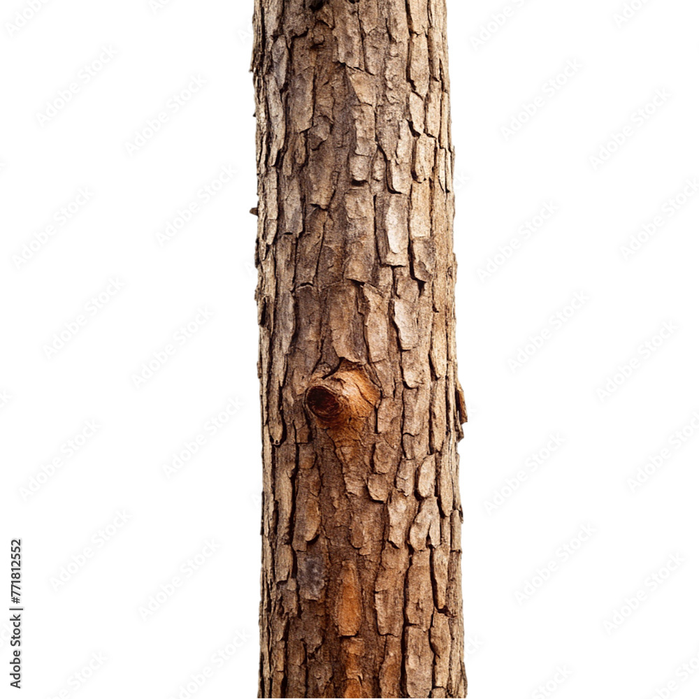 Naklejka premium Tree trunk isolated on transparent background.