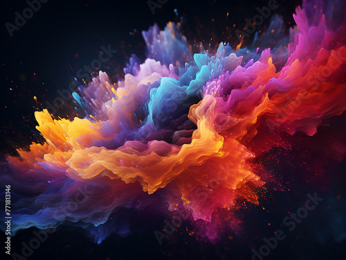 Immerse yourself in the dynamic flow of glowing fluid particles, a futuristic abstract masterpiece.