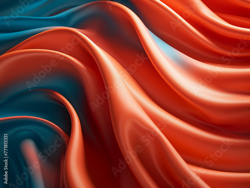 Detailed close-up highlights abstract wavy fabric texture.