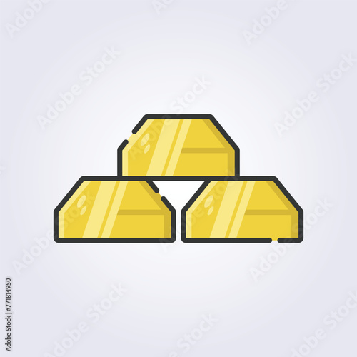 colored outline gold bars icon logo vector illustration design