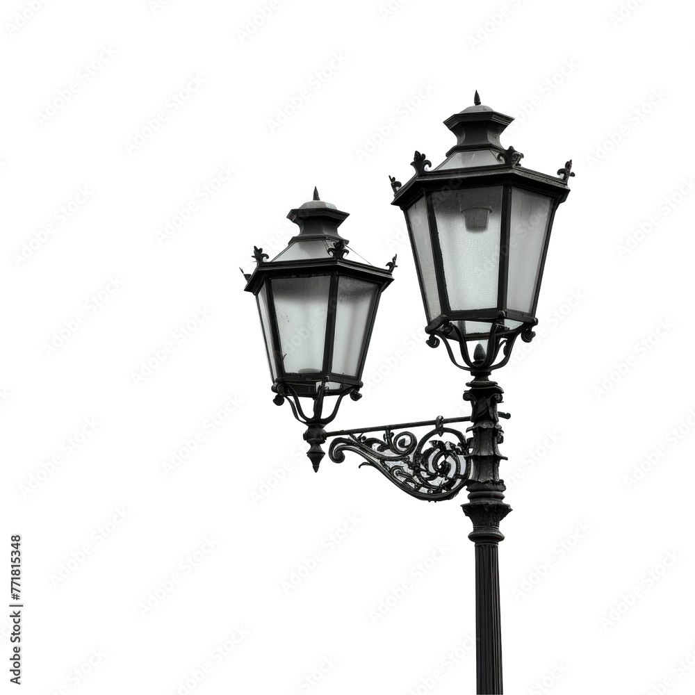Monochrome photo of a street light in 