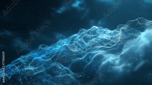 Cloud computing concept background. Digital data processing in the virtual cloud abstract background.