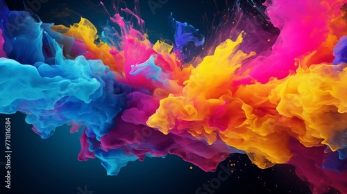 Paint Splash 8k Desktop Wallpape.Splash of color paint, water or smoke on dark background, abstract pattern