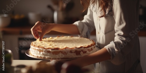 female cook making cookies cake Generative AI