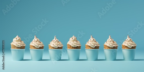 Assorted ice cream in cups Generative AI