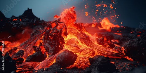 active volcanic eruption Generative AI