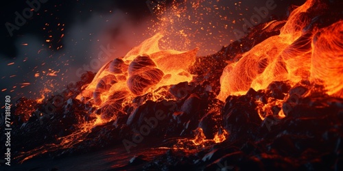 active volcanic eruption Generative AI © València
