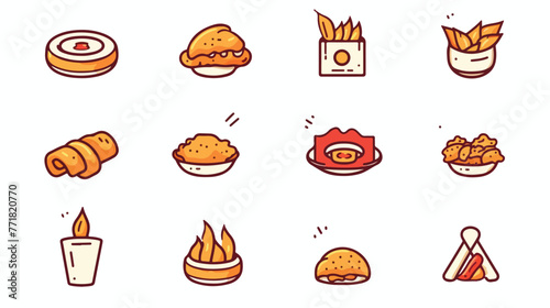Chicken Roasted Filled Color Icon - Fast Food Icon © iclute4
