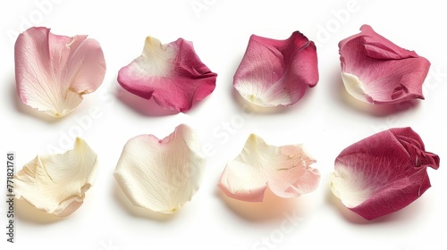 Pears of white and pink roses isolated on a white background