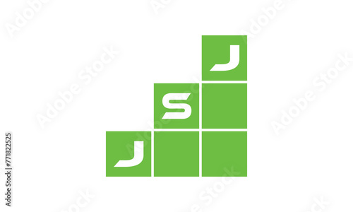 JSJ initial letter financial logo design vector template. economics, growth, meter, range, profit, loan, graph, finance, benefits, economic, increase, arrow up, grade, grew up, topper, company, scale photo