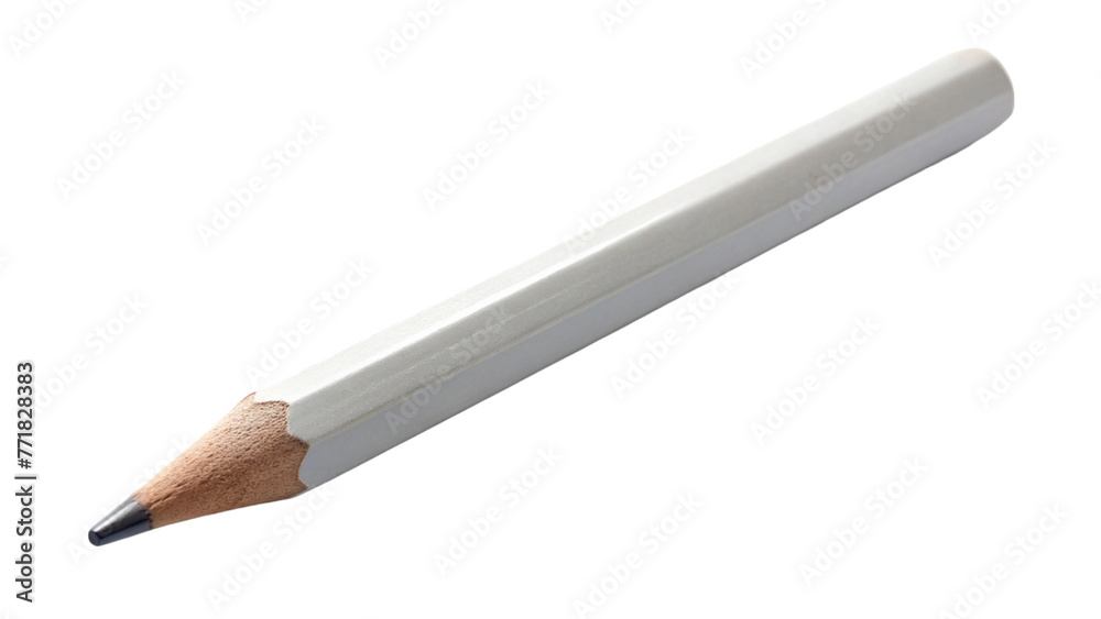 Realistic white pencil, isolated on transparent background. Realistic white pencil, isolated on transparent background.