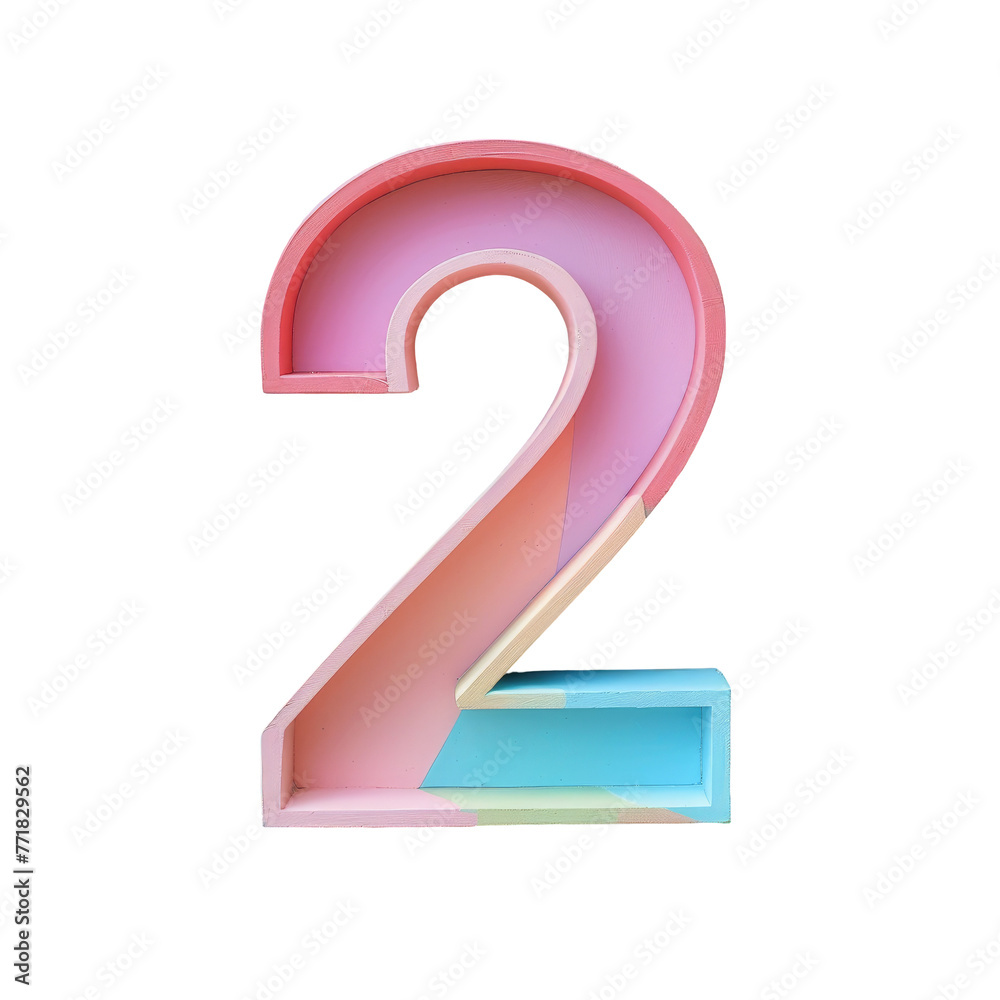 a colorful number two on a transparent background a colorful number two on a transparent background
