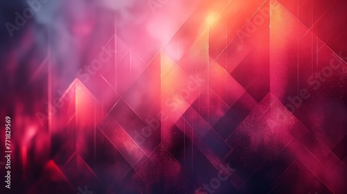 Abstract image. Pink purple abstract background for design. Geometric shapes. Triangles, squares, stripes, lines. Color gradient. Modern, futuristic. Light dark shades. Web banner. Modern, futuristic.