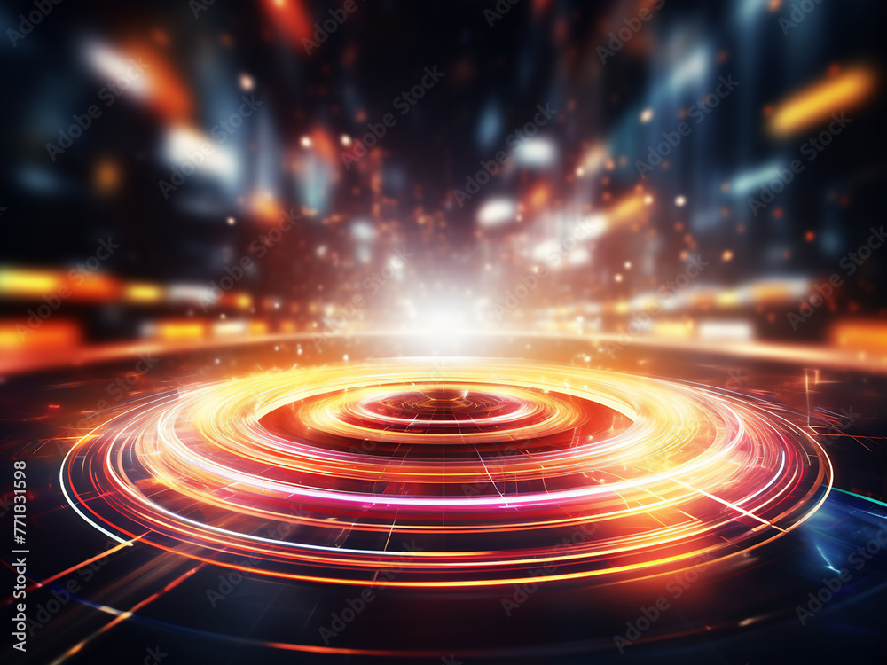 Fototapeta premium Engage with the abstract beauty of a blurred circle in the backdrop.
