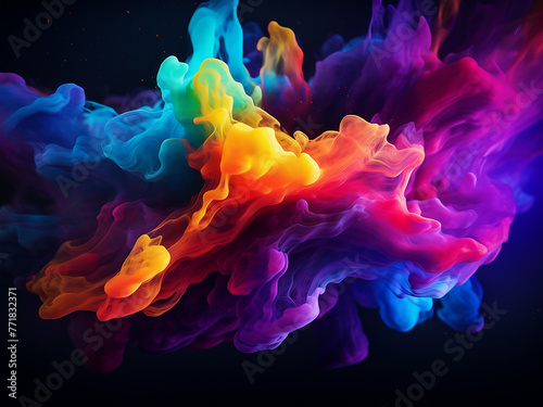Experience the vibrant hues against a black backdrop for a blurred effect. © Llama-World-studio