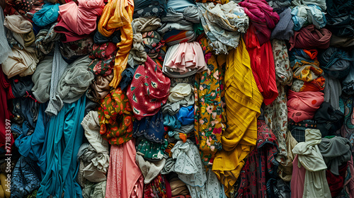 huge pile of fashionable clothes, fashion revolution week photo