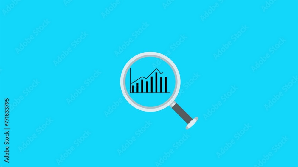 Rising graph with arrow and magnifying glass.. The graph shows business condition. Rising graph with arrow and magnifying glass.. The graph shows business condition.