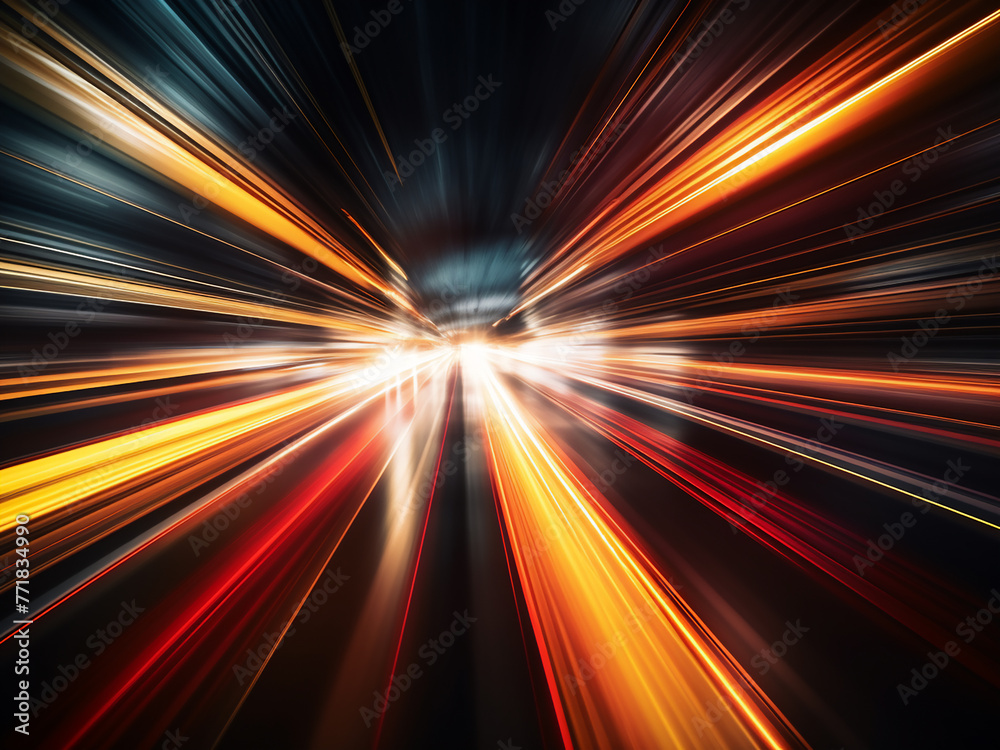 Dark background illuminated by rapid motion of light and stripes. Dark background illuminated by rapid motion of light and stripes.