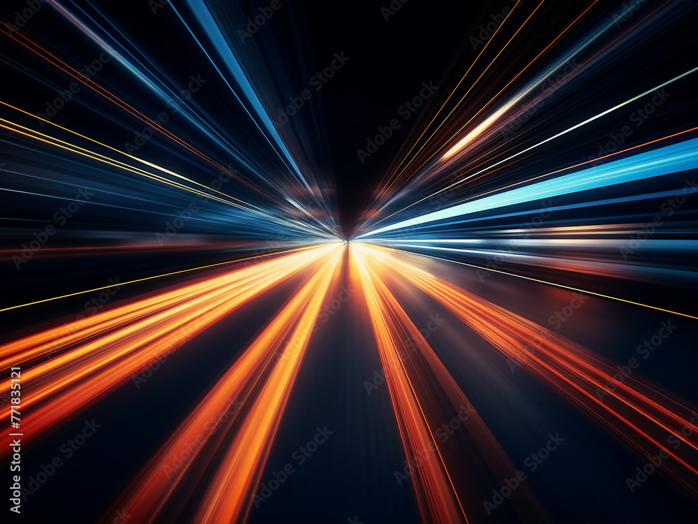 Dark background illuminated by rapid motion of light and stripes. Dark background illuminated by rapid motion of light and stripes.