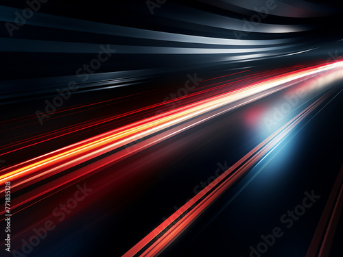 Acceleration propels light and stripes in rapid motion.