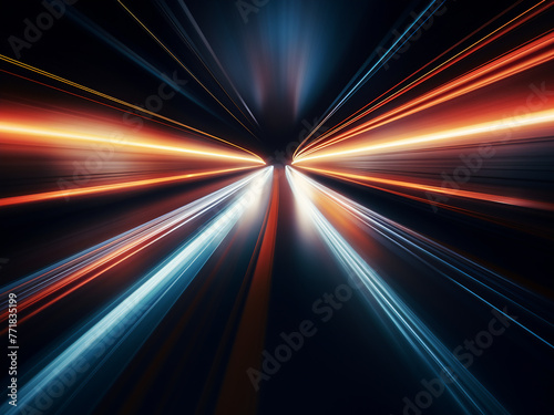 Speed-driven motion paints streaks of light over the dark background.