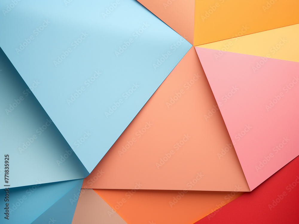 Flat lay arrangement of pastel-colored abstract papers with geometric shapes. Flat lay arrangement of pastel-colored abstract papers with geometric shapes.
