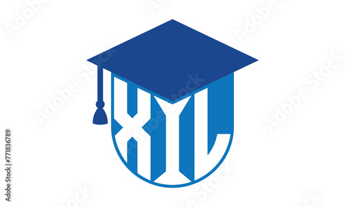 XIL initial letter academic logo design vector template. school college logo, university logo, graduation cap logo, institute logo, educational logo, library logo, teaching logo, book shop, varsity