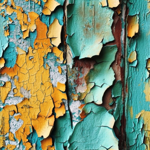 Seamless peeling paint wall surface texture. photo