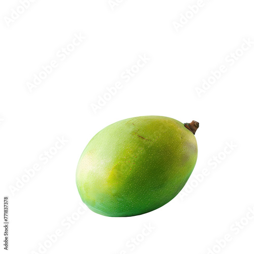Fruit, plant, green mango on transparent background, macro photography