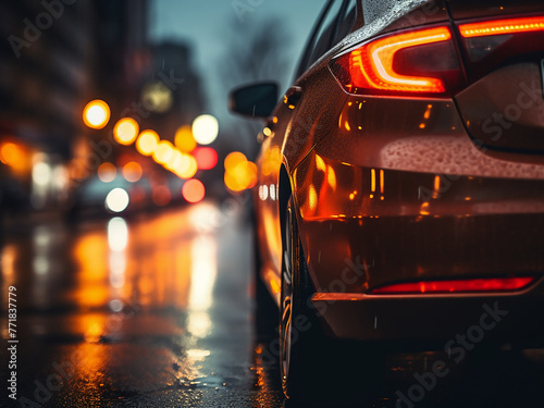 Street and car lights blend into bokeh imagery. © Llama-World-studio