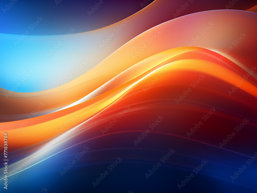 Layers of glowing waves create a decorative abstract.