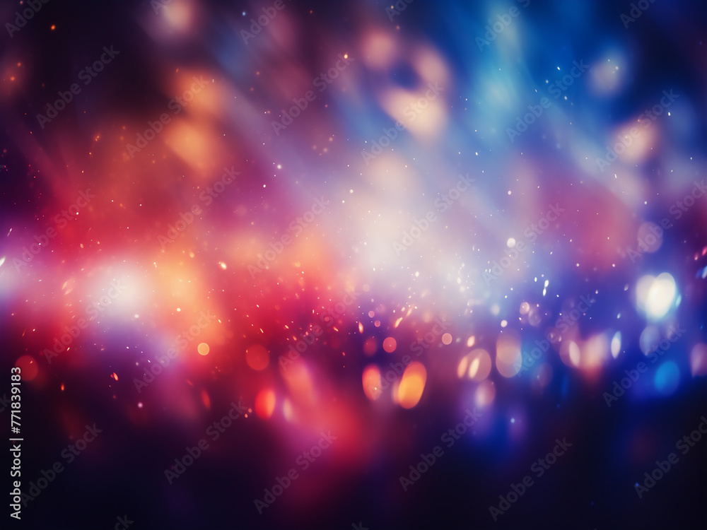 Fototapeta premium Abstract backdrop with colored blur lights, adaptable for backgrounds or festivals.