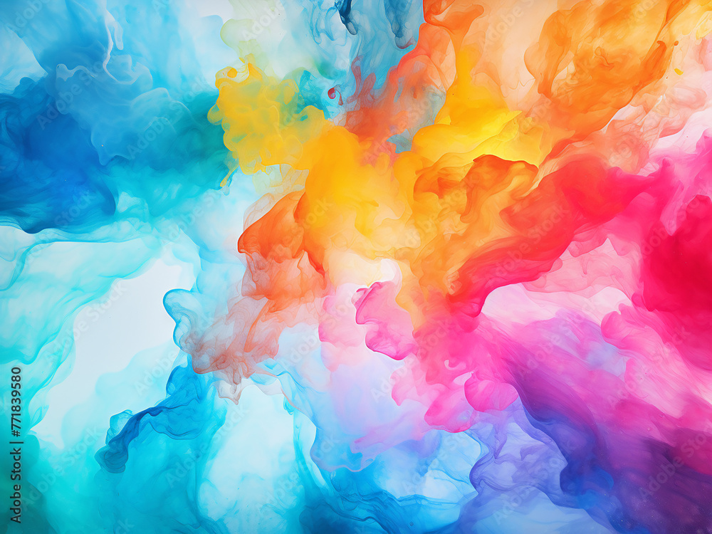 Mesmerizing abstract watercolor painting, alive with hues.
