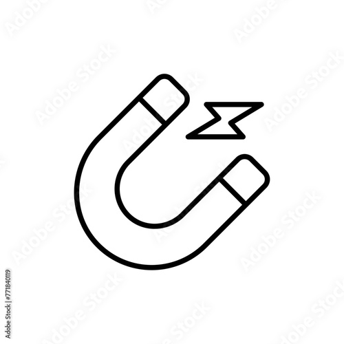 Magnetic outline icons, minimalist vector illustration ,simple transparent graphic element .Isolated on white background